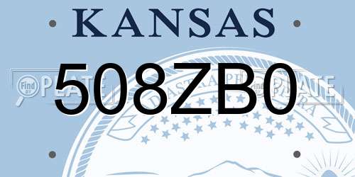 508ZB0 Kansas License Plate