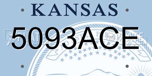 5093ACE Kansas License Plate