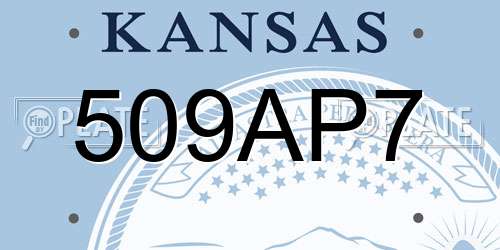 509AP7 Kansas License Plate