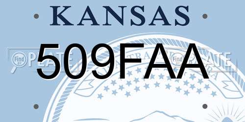 509FAA Kansas License Plate