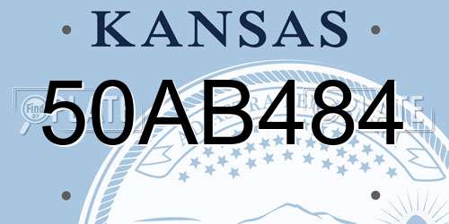 50AB484 Kansas License Plate