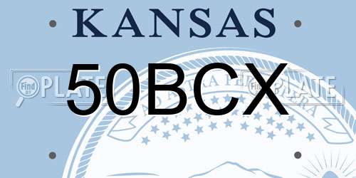 50BCX Kansas License Plate
