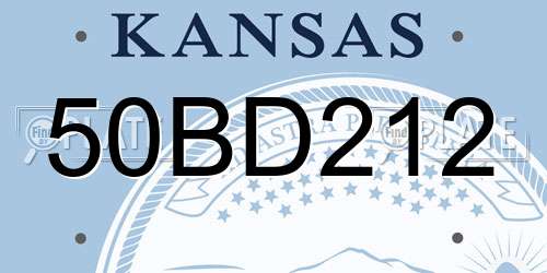 50BD212 Kansas License Plate