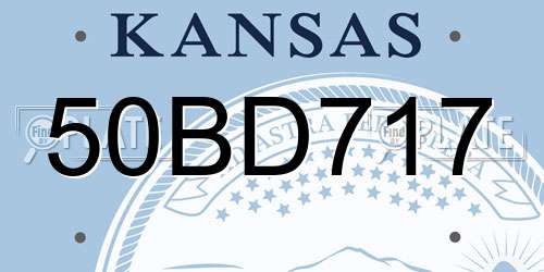 50BD717 Kansas License Plate