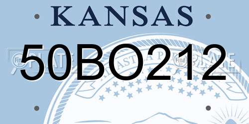 50BO212 Kansas License Plate