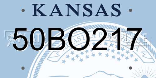 50BO217 Kansas License Plate