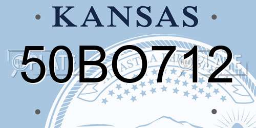 50BO712 Kansas License Plate