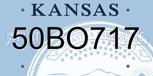 50BO717 Kansas License Plate
