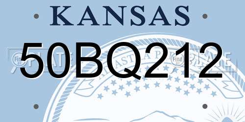 50BQ212 Kansas License Plate