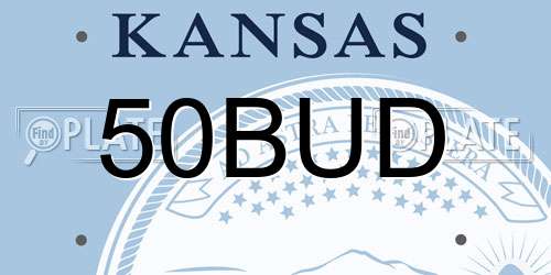 50BUD Kansas License Plate