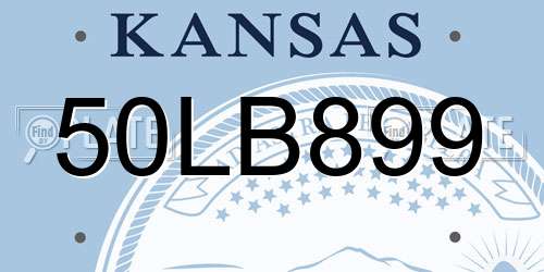 50LB899 Kansas License Plate