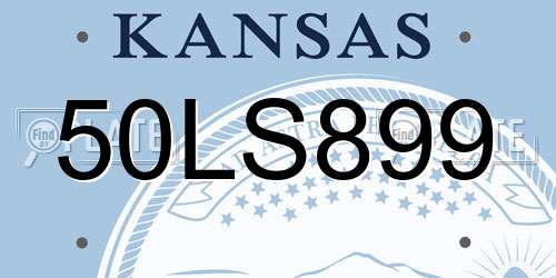 50LS899 Kansas License Plate