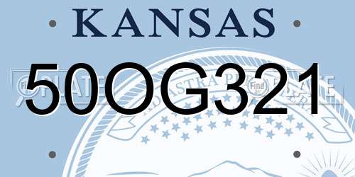 50OG321 Kansas License Plate