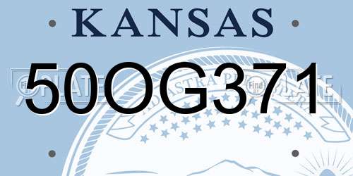 50OG371 Kansas License Plate
