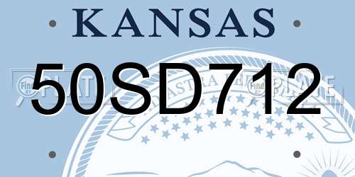 50SD712 Kansas License Plate