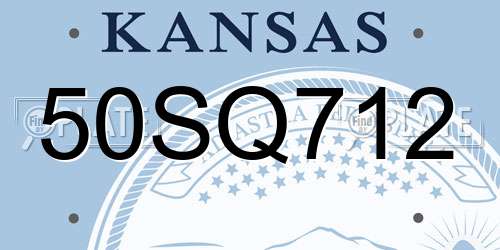 50SQ712 Kansas License Plate