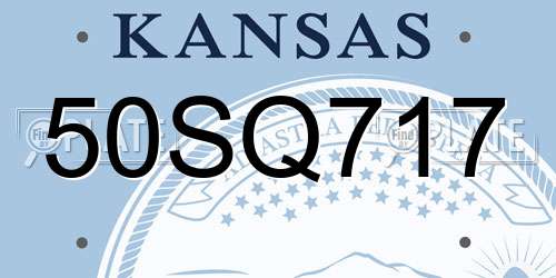 50SQ717 Kansas License Plate