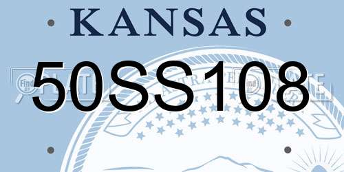 50SS108 Kansas License Plate