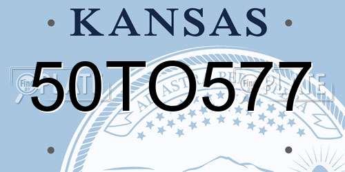 50TO577 Kansas License Plate