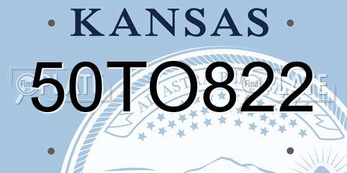 50TO822 Kansas License Plate