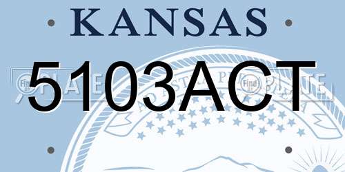 5103ACT Kansas License Plate