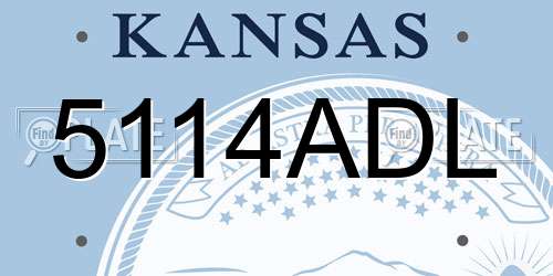 5114ADL Kansas License Plate