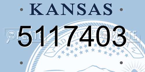 5117403 Kansas License Plate