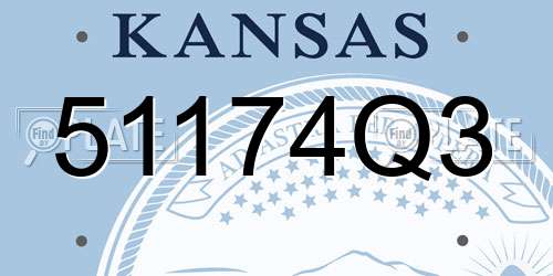 51174Q3 Kansas License Plate