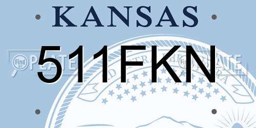 511FKN Kansas License Plate