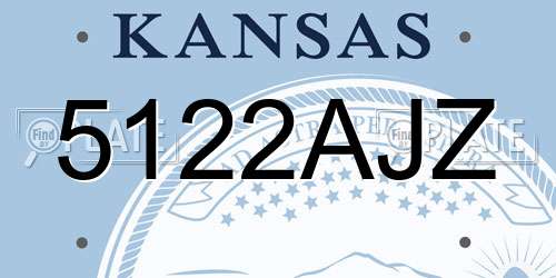 5122AJZ Kansas License Plate