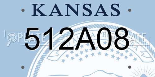 512A08 Kansas License Plate