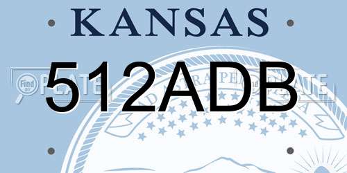 512ADB Kansas License Plate