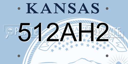 512AH2 Kansas License Plate