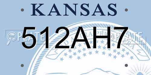 512AH7 Kansas License Plate