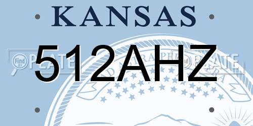 512AHZ Kansas License Plate
