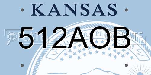 512AOB Kansas License Plate