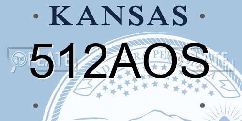 512AOS Kansas License Plate