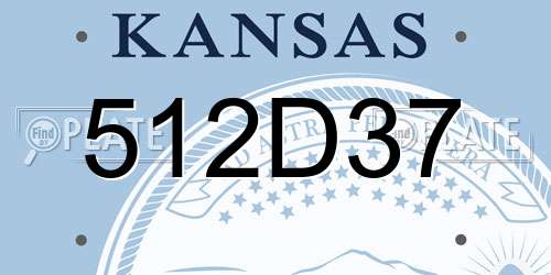 512D37 Kansas License Plate