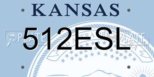512ESL Kansas License Plate