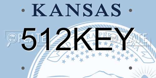 512KEY Kansas License Plate