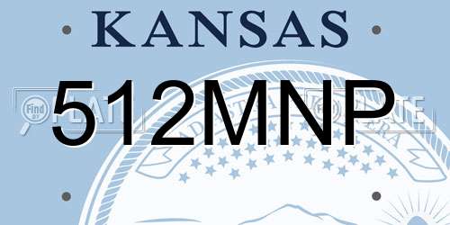 512MNP Kansas License Plate
