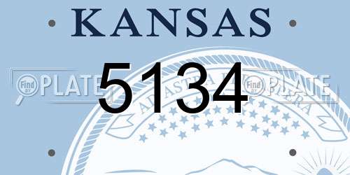 5134 Kansas License Plate