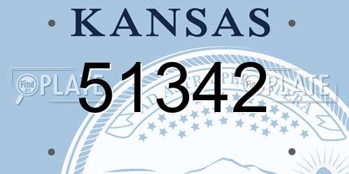 51342 Kansas License Plate