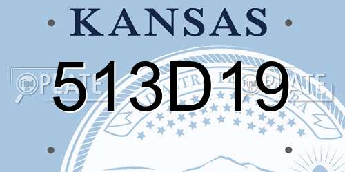 513D19 Kansas License Plate