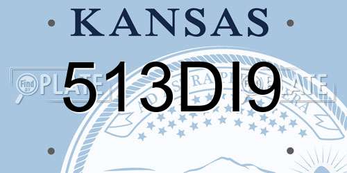 513DI9 Kansas License Plate