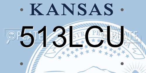 513LCU Kansas License Plate