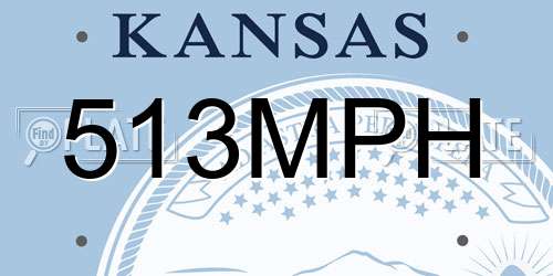 513MPH Kansas License Plate