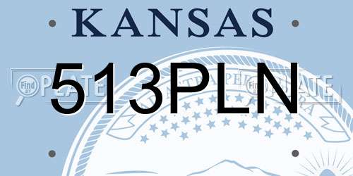 513PLN Kansas License Plate