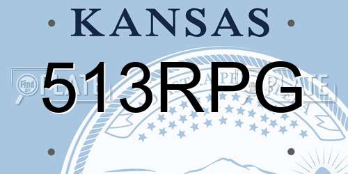 513RPG Kansas License Plate
