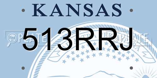 513RRJ Kansas License Plate